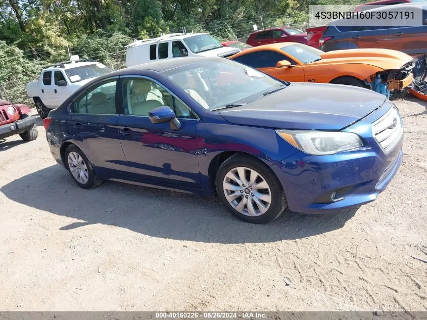 2015 Subaru Legacy 2.5I Premium VIN: 4S3BNBH60F3057191 Lot: 40160226