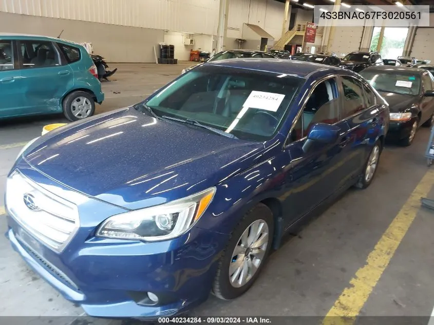 2015 Subaru Legacy 2.5I Premium VIN: 4S3BNAC67F3020561 Lot: 40234284