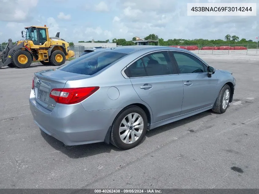 2015 Subaru Legacy 2.5I Premium VIN: 4S3BNAC69F3014244 Lot: 40262438