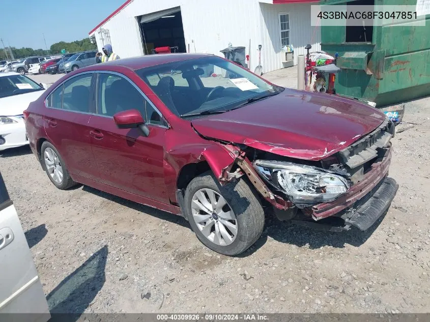 2015 Subaru Legacy 2.5I Premium VIN: 4S3BNAC68F3047851 Lot: 40309926