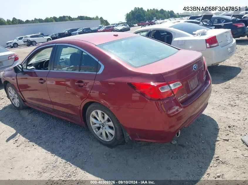 2015 Subaru Legacy 2.5I Premium VIN: 4S3BNAC68F3047851 Lot: 40309926