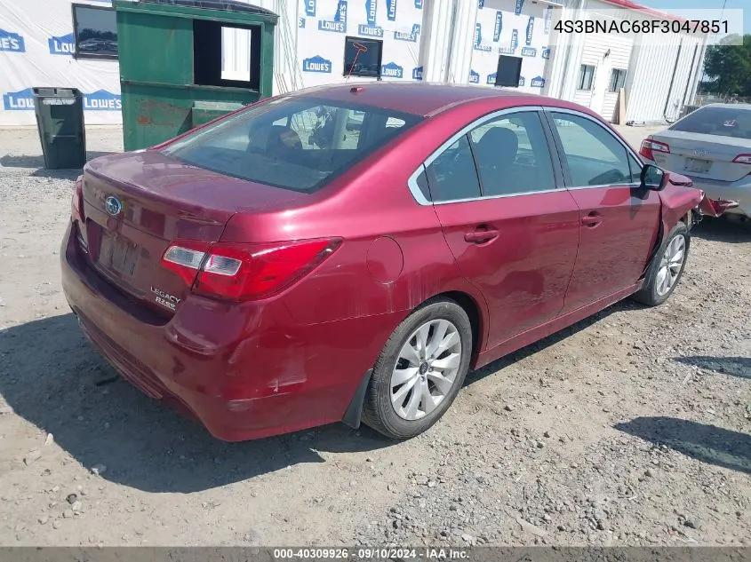 2015 Subaru Legacy 2.5I Premium VIN: 4S3BNAC68F3047851 Lot: 40309926