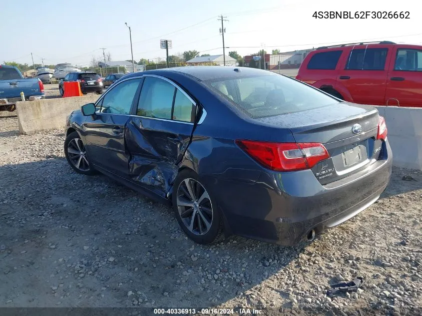 4S3BNBL62F3026662 2015 Subaru Legacy 2.5I Limited