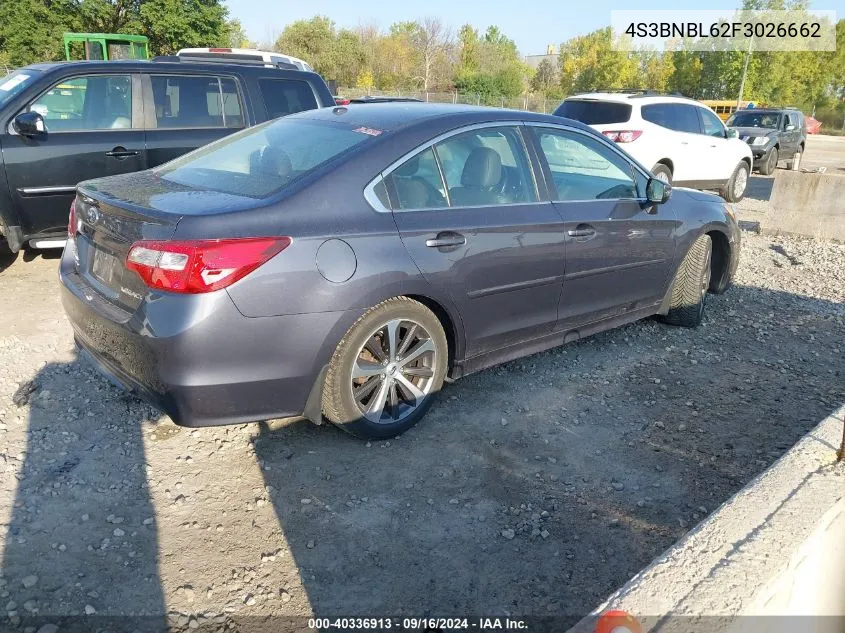 2015 Subaru Legacy 2.5I Limited VIN: 4S3BNBL62F3026662 Lot: 40336913