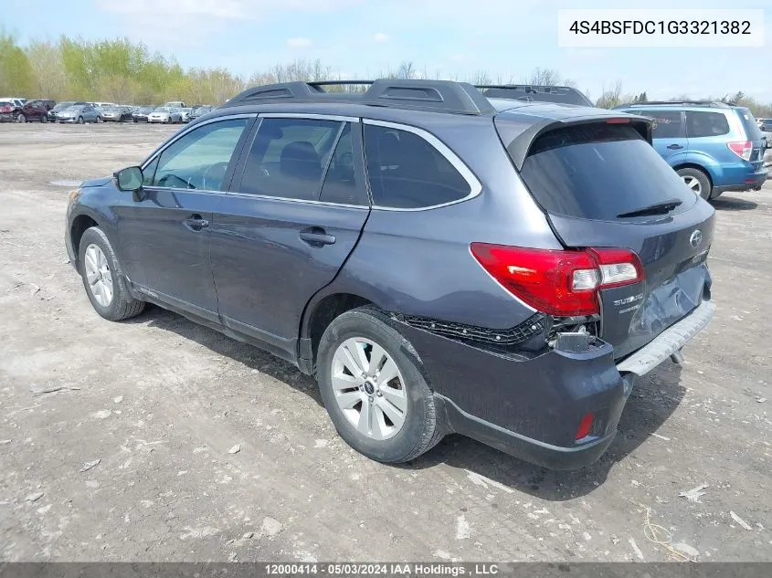 2016 Subaru Legacy Outback VIN: 4S4BSFDC1G3321382 Lot: 12000414