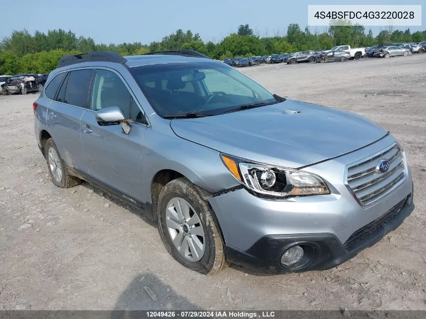 2016 Subaru Legacy Outback VIN: 4S4BSFDC4G3220028 Lot: 12049426