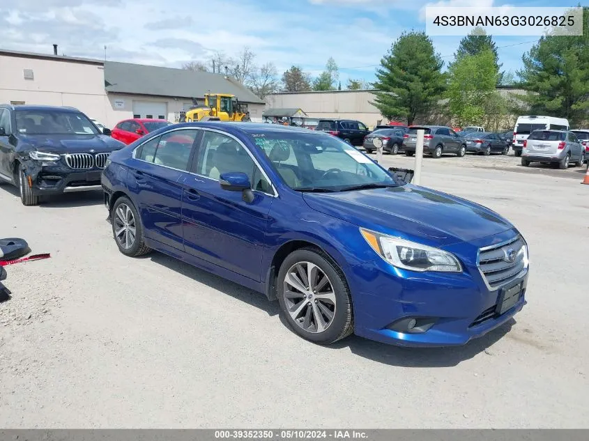 2016 Subaru Legacy 2.5I Limited VIN: 4S3BNAN63G3026825 Lot: 39352350