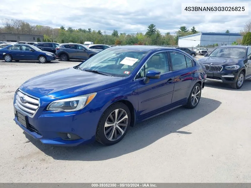 2016 Subaru Legacy 2.5I Limited VIN: 4S3BNAN63G3026825 Lot: 39352350