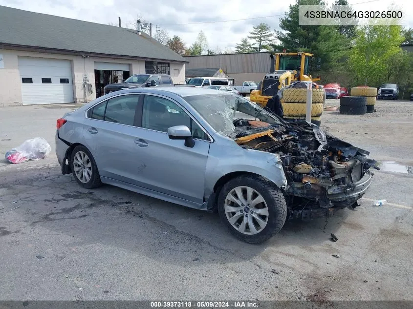 4S3BNAC64G3026500 2016 Subaru Legacy 2.5I Premium