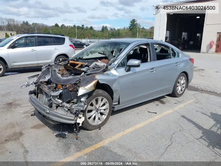 2016 Subaru Legacy 2.5I Premium VIN: 4S3BNAC64G3026500 Lot: 39373118