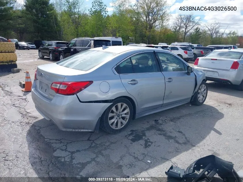 2016 Subaru Legacy 2.5I Premium VIN: 4S3BNAC64G3026500 Lot: 39373118