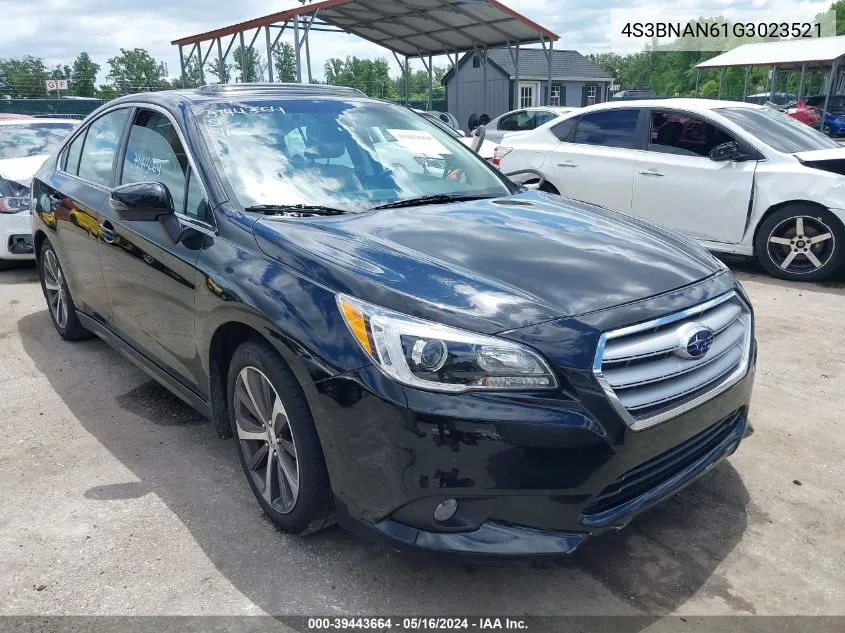 2016 Subaru Legacy 2.5I Limited VIN: 4S3BNAN61G3023521 Lot: 39443664