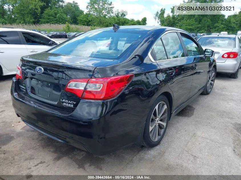 2016 Subaru Legacy 2.5I Limited VIN: 4S3BNAN61G3023521 Lot: 39443664