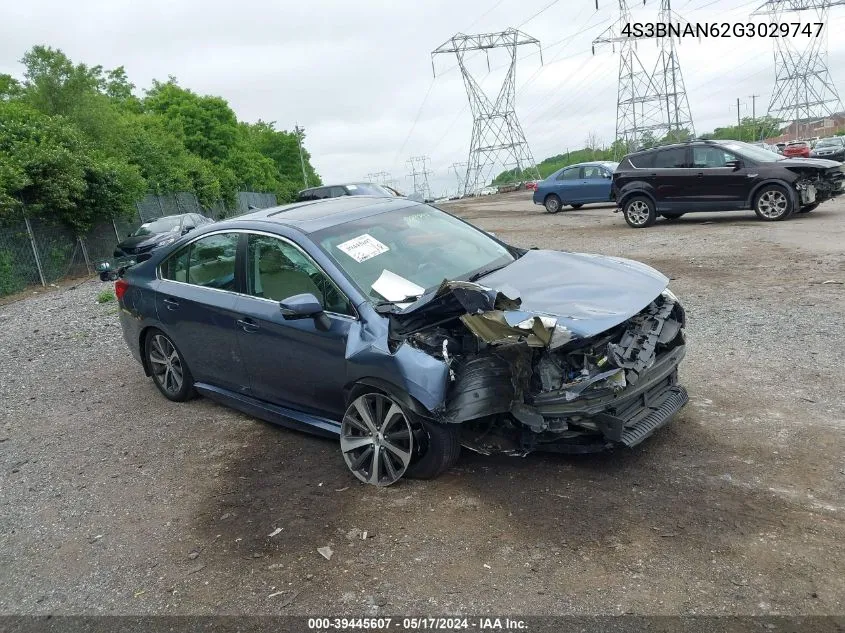 4S3BNAN62G3029747 2016 Subaru Legacy 2.5I Limited