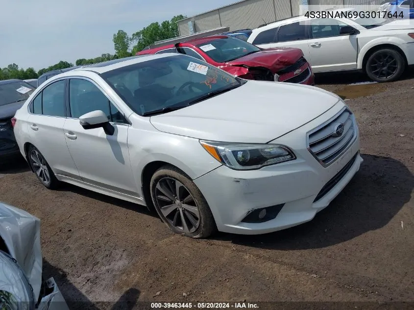 2016 Subaru Legacy 2.5I Limited VIN: 4S3BNAN69G3017644 Lot: 39463445