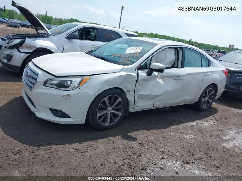 4S3BNAN69G3017644 2016 Subaru Legacy 2.5I Limited