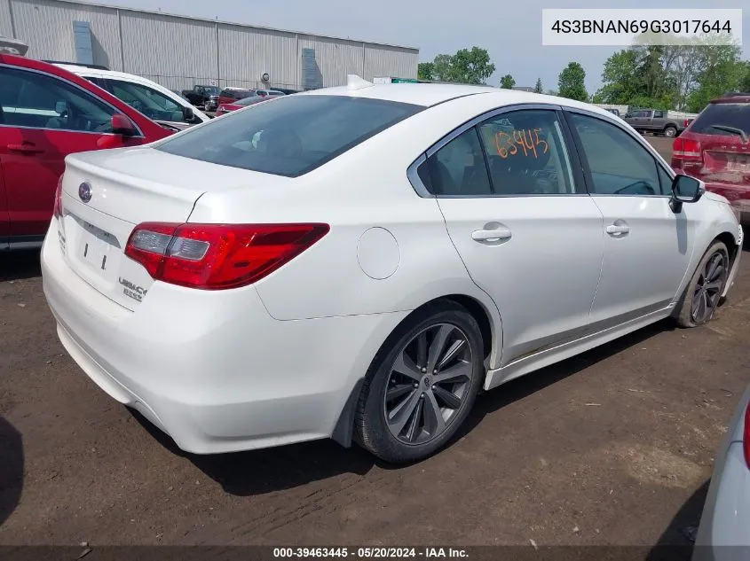 4S3BNAN69G3017644 2016 Subaru Legacy 2.5I Limited