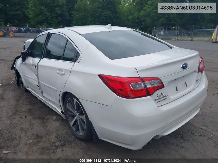 2016 Subaru Legacy 2.5I Limited VIN: 4S3BNAN60G3014695 Lot: 39911312