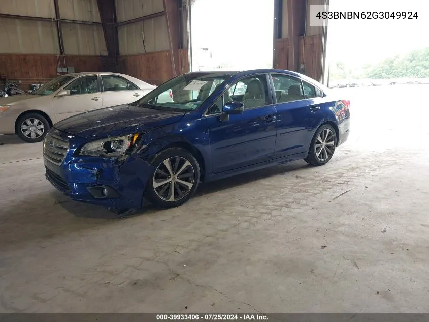 2016 Subaru Legacy 2.5I Limited VIN: 4S3BNBN62G3049924 Lot: 39933406