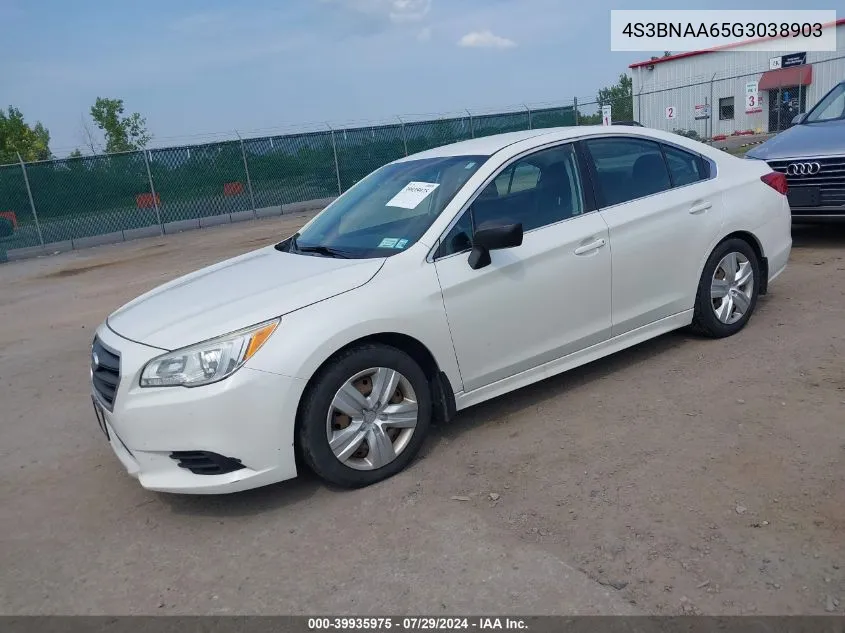 2016 Subaru Legacy 2.5I VIN: 4S3BNAA65G3038903 Lot: 39935975