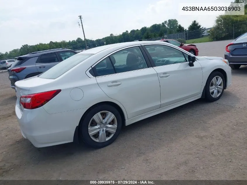 2016 Subaru Legacy 2.5I VIN: 4S3BNAA65G3038903 Lot: 39935975