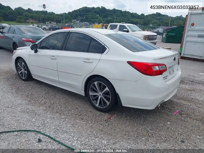 2016 Subaru Legacy 3.6R Limited VIN: 4S3BNEN6XG3033357 Lot: 39985241