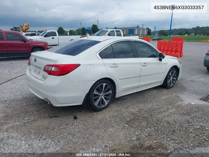 2016 Subaru Legacy 3.6R Limited VIN: 4S3BNEN6XG3033357 Lot: 39985241