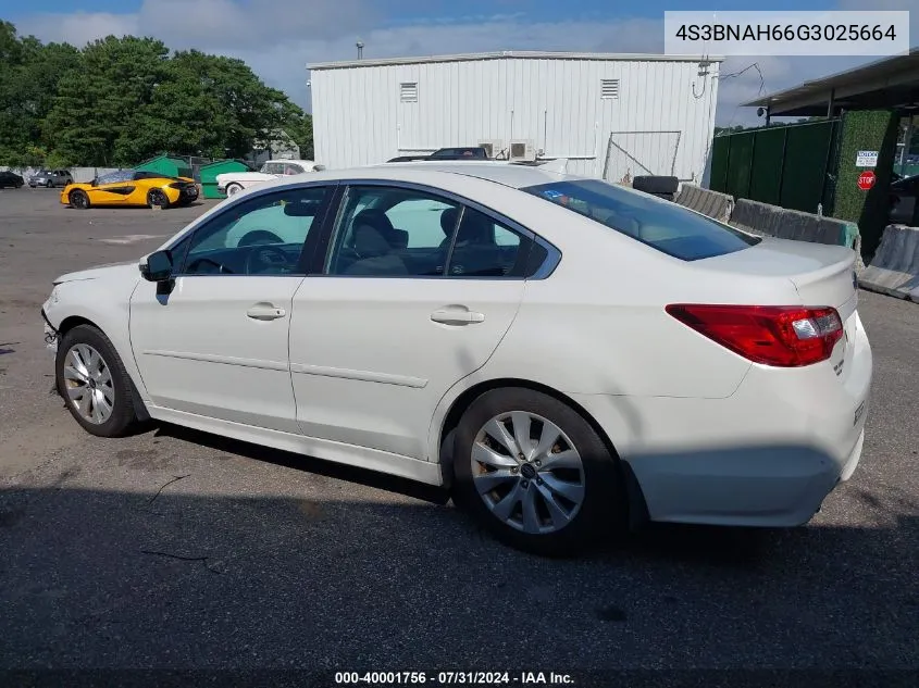 2016 Subaru Legacy 2.5I Premium VIN: 4S3BNAH66G3025664 Lot: 40001756