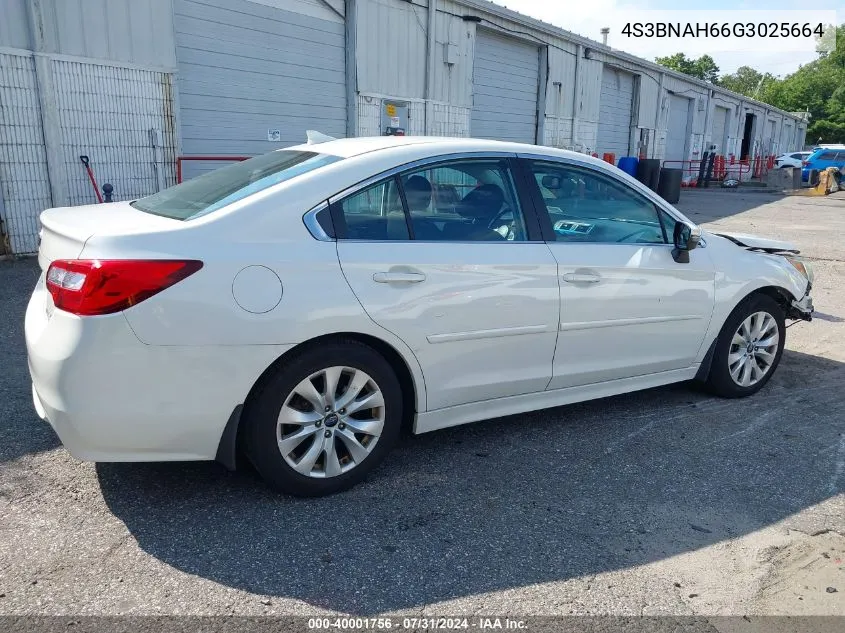 4S3BNAH66G3025664 2016 Subaru Legacy 2.5I Premium