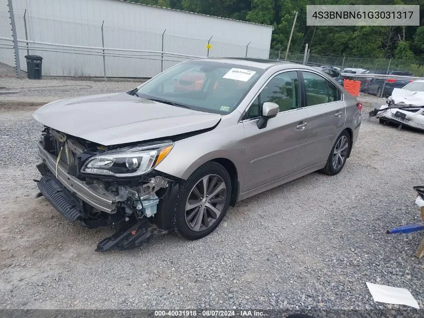 4S3BNBN61G3031317 2016 Subaru Legacy 2.5I Limited