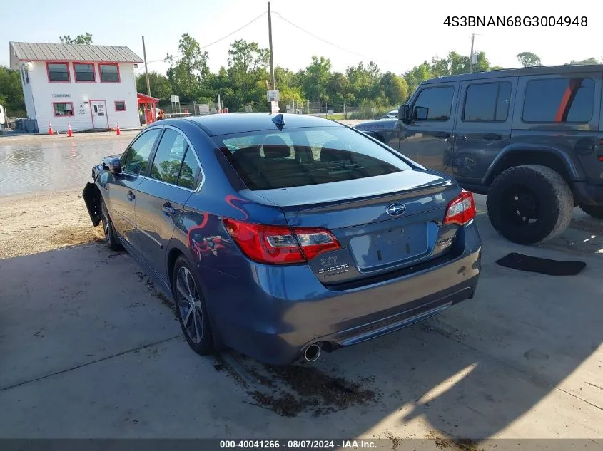 4S3BNAN68G3004948 2016 Subaru Legacy 2.5I Limited