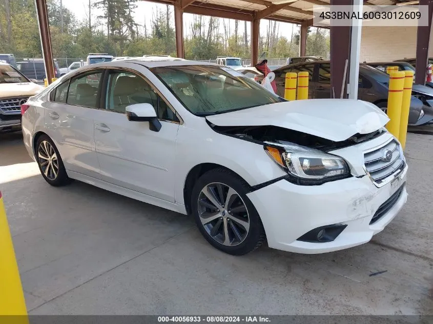 2016 Subaru Legacy 2.5I Limited VIN: 4S3BNAL60G3012609 Lot: 40056933