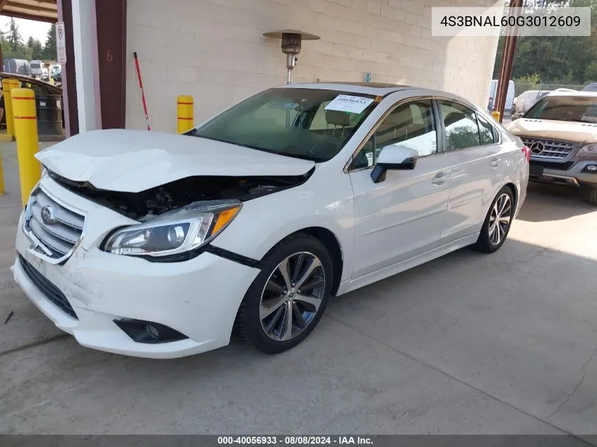 2016 Subaru Legacy 2.5I Limited VIN: 4S3BNAL60G3012609 Lot: 40056933