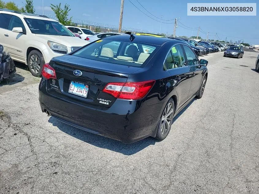 2016 Subaru Legacy 2.5I Limited VIN: 4S3BNAN6XG3058820 Lot: 40085446