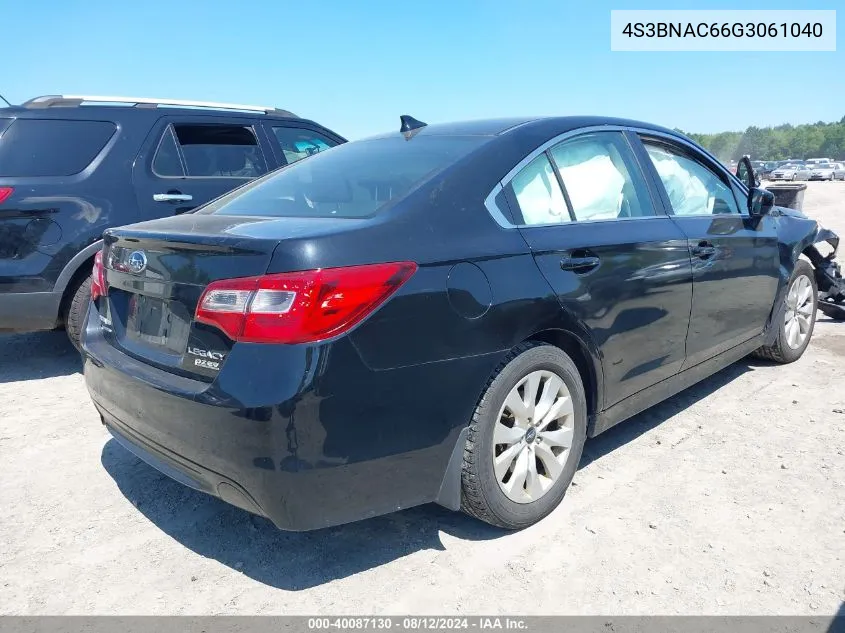 2016 Subaru Legacy 2.5I Premium VIN: 4S3BNAC66G3061040 Lot: 40087130