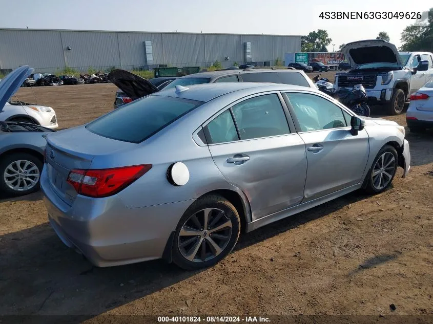 2016 Subaru Legacy 3.6R Limited VIN: 4S3BNEN63G3049626 Lot: 40101824