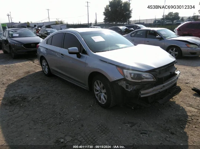 2016 Subaru Legacy 2.5I Premium VIN: 4S3BNAC69G3012334 Lot: 40111730