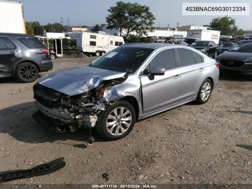 2016 Subaru Legacy 2.5I Premium VIN: 4S3BNAC69G3012334 Lot: 40111730