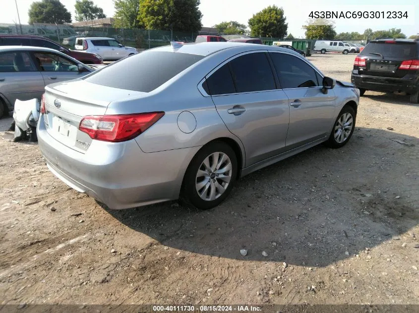 2016 Subaru Legacy 2.5I Premium VIN: 4S3BNAC69G3012334 Lot: 40111730