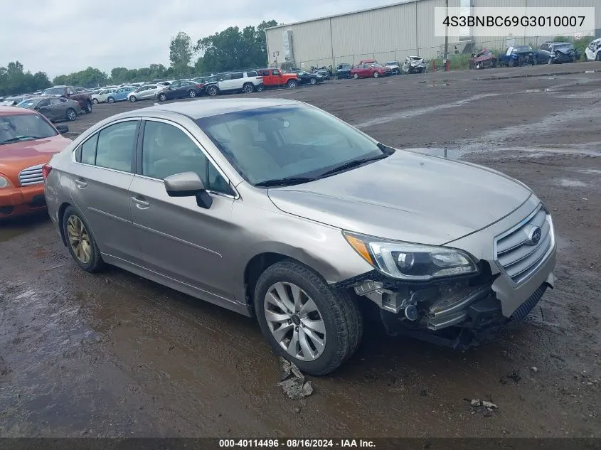 2016 Subaru Legacy 2.5I Premium VIN: 4S3BNBC69G3010007 Lot: 40114496