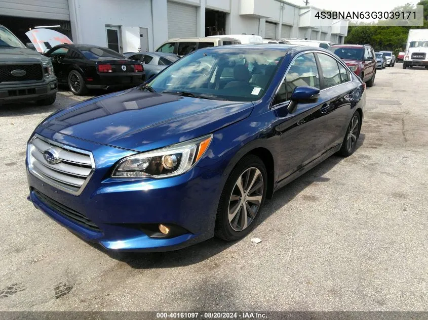 2016 Subaru Legacy 2.5I Limited VIN: 4S3BNAN63G3039171 Lot: 40161097