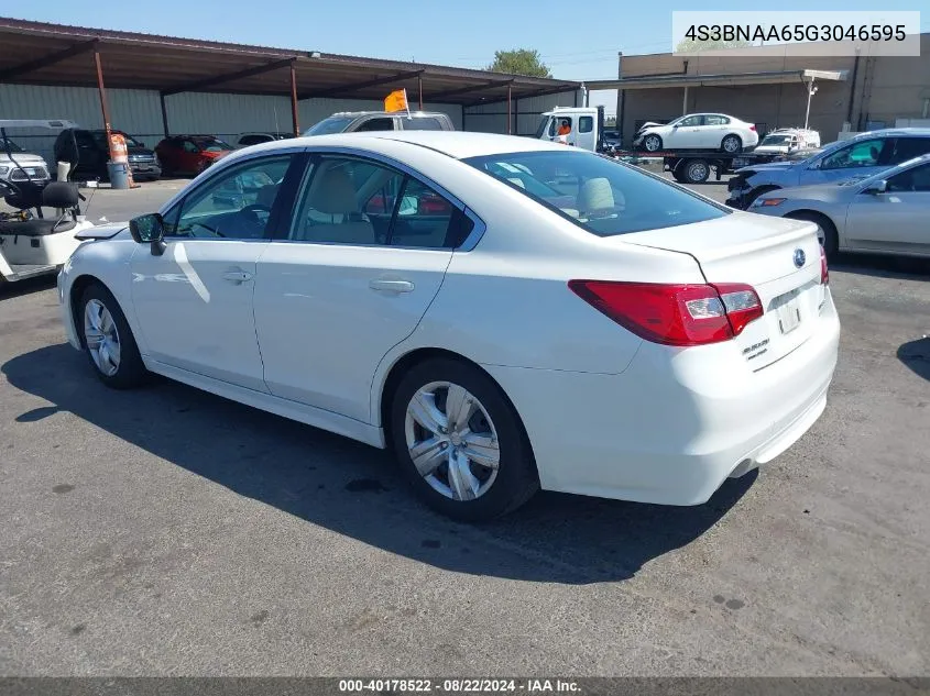 2016 Subaru Legacy 2.5I VIN: 4S3BNAA65G3046595 Lot: 40178522