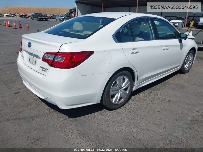 2016 Subaru Legacy 2.5I VIN: 4S3BNAA65G3046595 Lot: 40178522