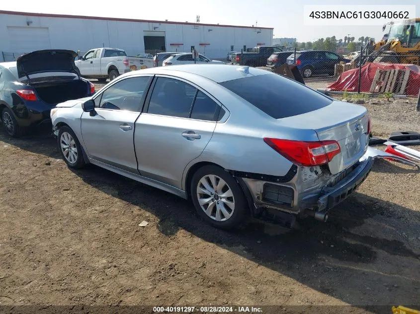 2016 Subaru Legacy 2.5I Premium VIN: 4S3BNAC61G3040662 Lot: 40191297