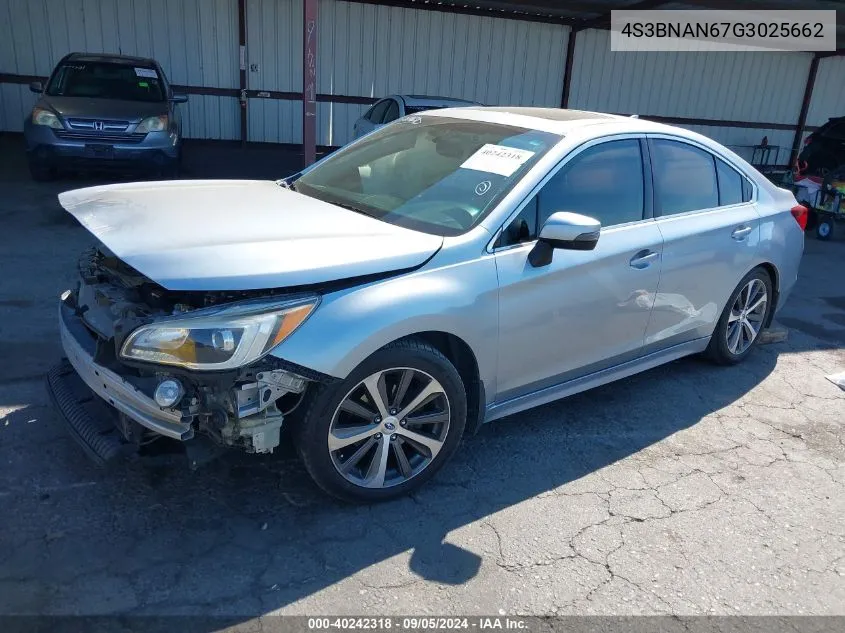 4S3BNAN67G3025662 2016 Subaru Legacy 2.5I Limited