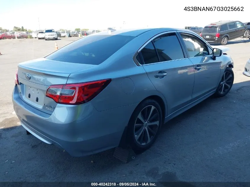 4S3BNAN67G3025662 2016 Subaru Legacy 2.5I Limited