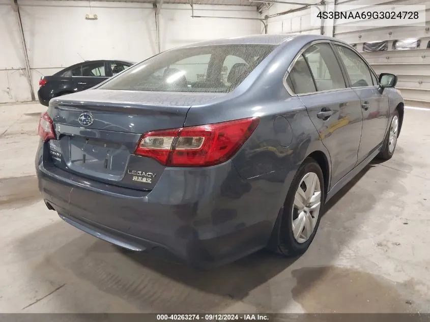 2016 Subaru Legacy 2.5I VIN: 4S3BNAA69G3024728 Lot: 40263274