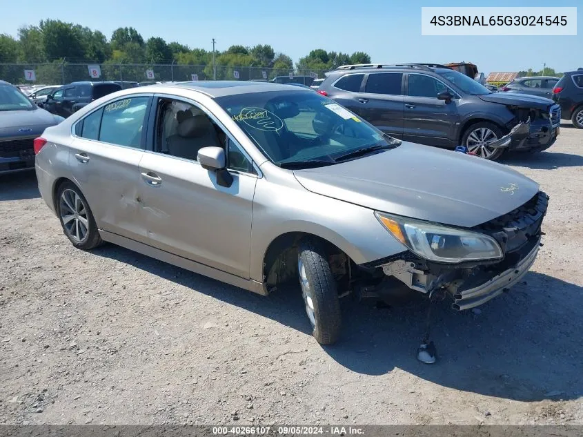 2016 Subaru Legacy 2.5I Limited VIN: 4S3BNAL65G3024545 Lot: 40266107