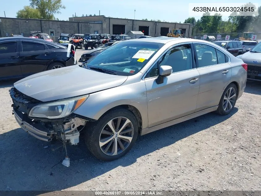 4S3BNAL65G3024545 2016 Subaru Legacy 2.5I Limited