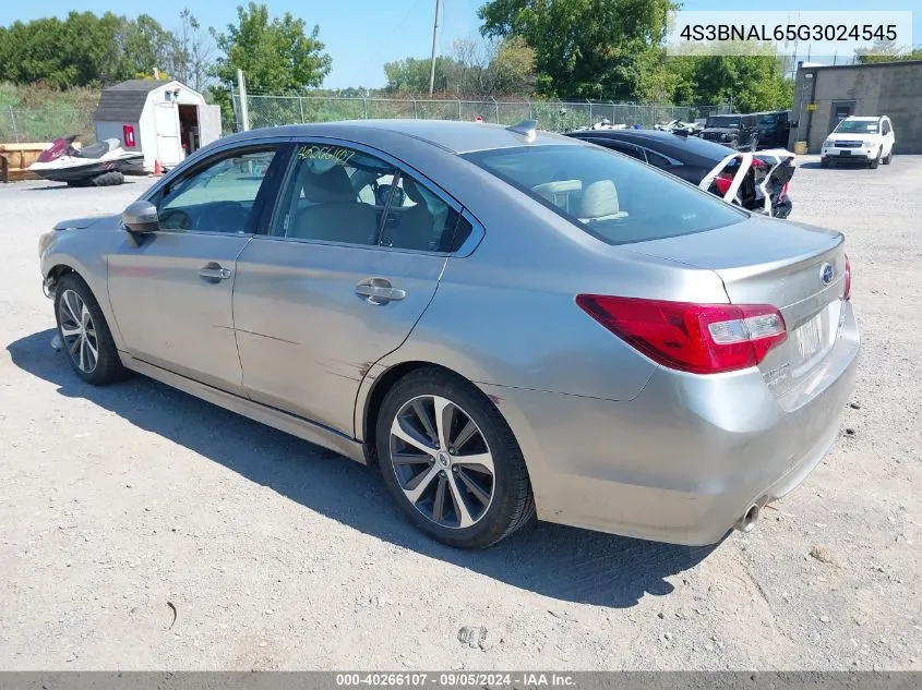 2016 Subaru Legacy 2.5I Limited VIN: 4S3BNAL65G3024545 Lot: 40266107